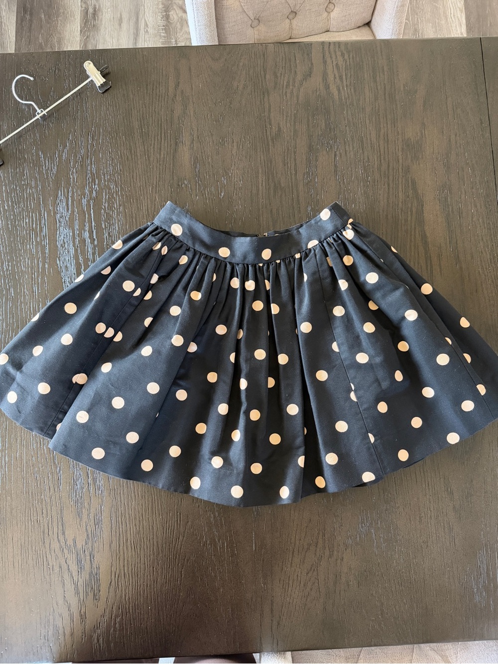 kate spade Black Circle Skirt with light pink/cream Polka Dots